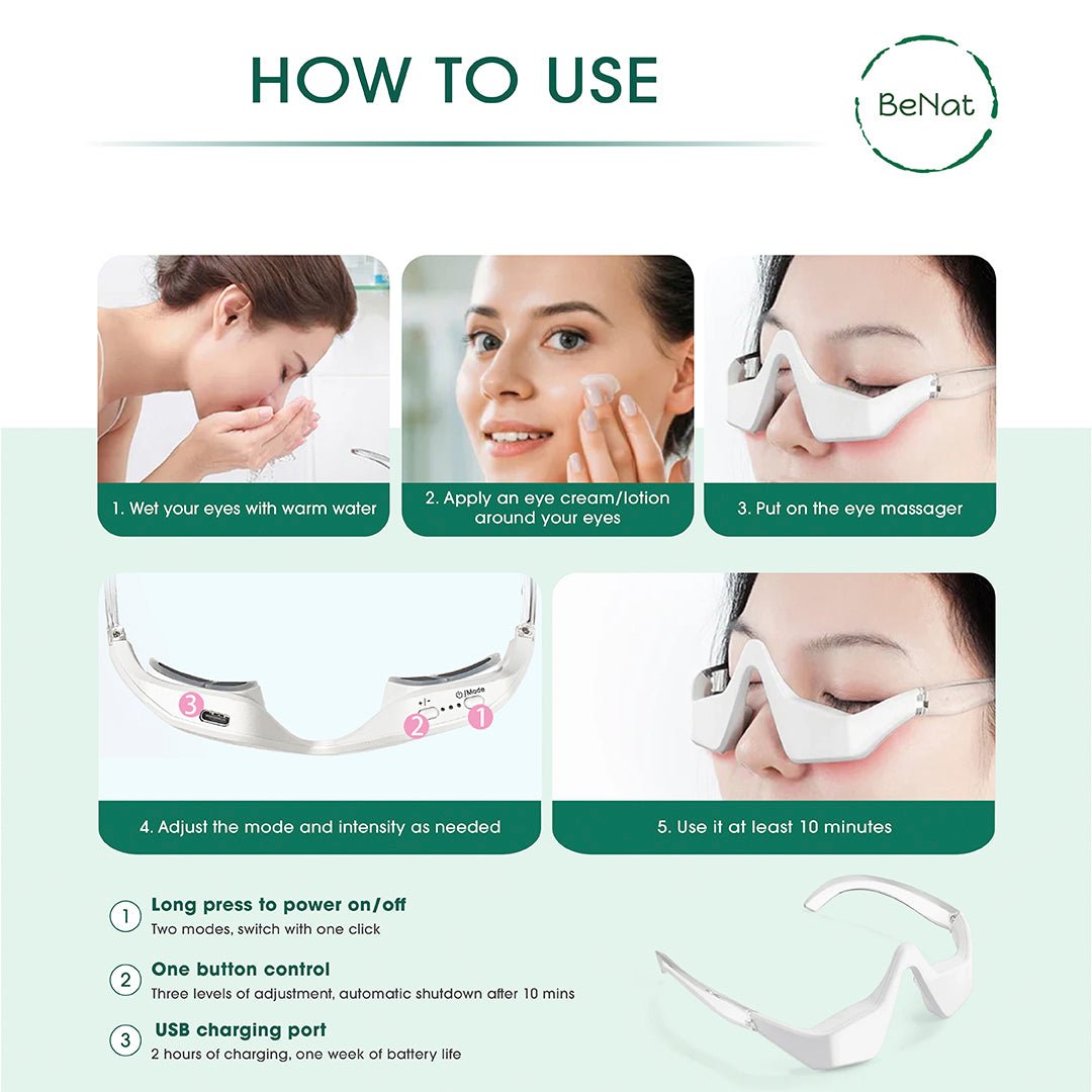 Under - Eye Red Light Therapy Skin Rejuvenation and Relaxation Massager - LumiLuxe